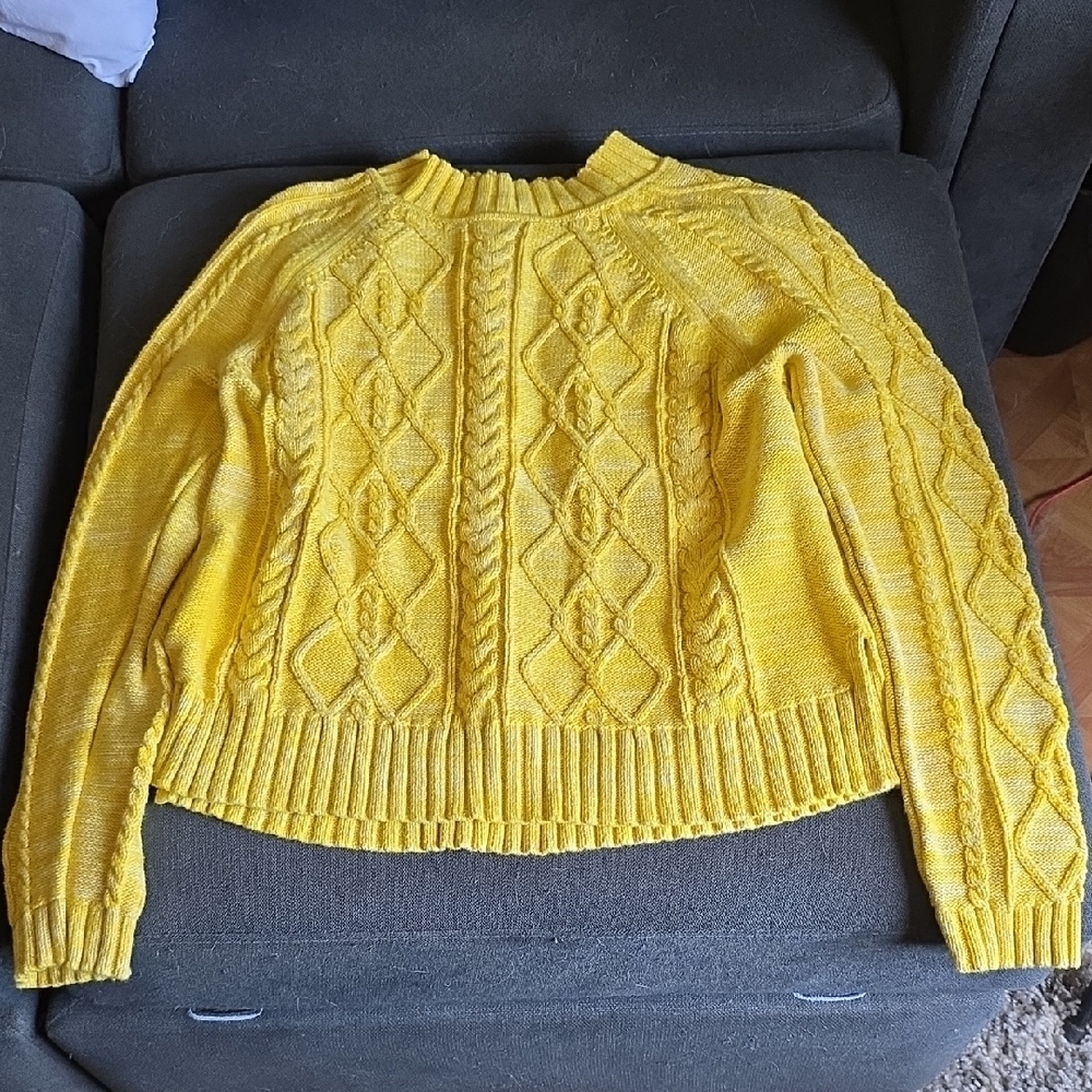Yellow Cable Knit Sweater